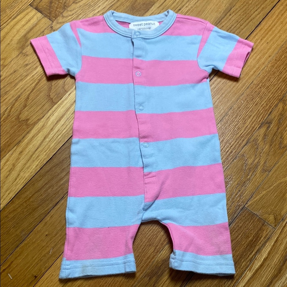 Sweet Peanut Pink and Blue Striped One Piece